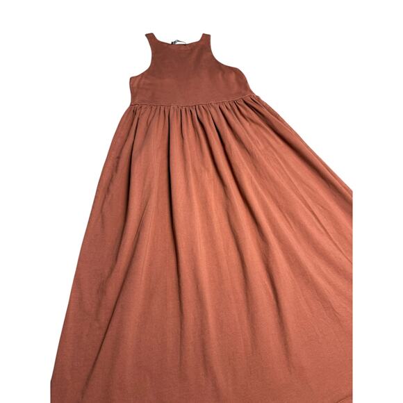 Zara Sleeveless Racerback Knit Maxi Dress Brown Size Small - Picture 8 of 11